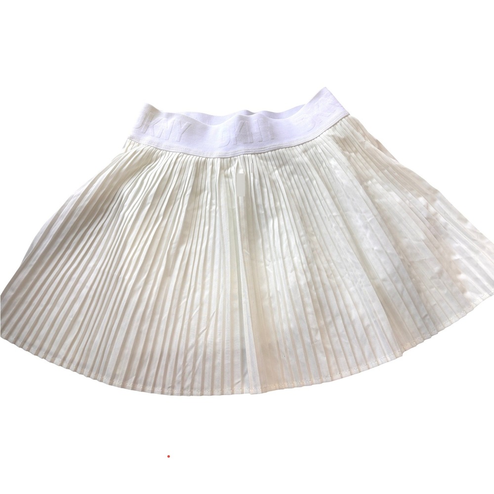 DKNY Sport White Pleated Mini Tennis Skirt Logo Waistband DP2S4862 Small NWT
